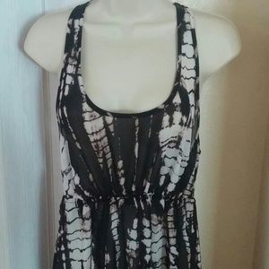 Sheer racer back high low cover up tye dye dress